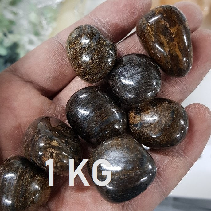 Bronzite - Tumbled -(50 to 70 pc) - 1 KG Bronzite - Tumbled -(50 to 70 pc) - 1 KG
